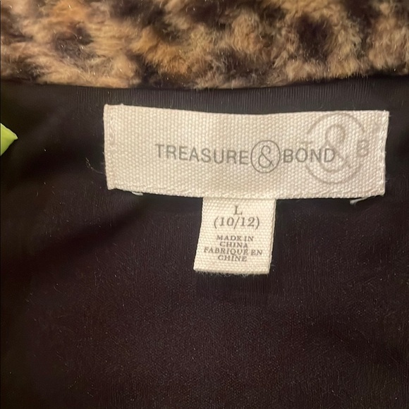 Girls Leopard Print Fleece Pullover with Neon Accents - Picture 2 of 3